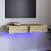 TV-Schränke mit LED-Leuchten 2 Stk. Räuchereiche 60x35x15,5 cm