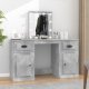 Dressing Table with LED Brown Oak 130x50x132.5 cm
