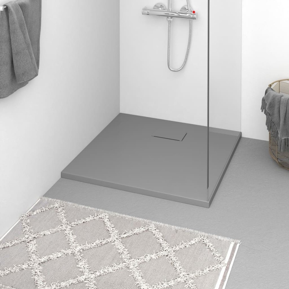 Shower Base Tray SMC Grey 90x80 cm