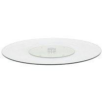 Rotating Serving Plate Transparent 60 cm Tempered Glass