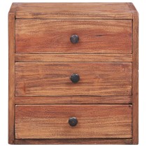 Bedside Cabinet with 3 Drawers 35x25x35 cm Solid Reclaimed Wood