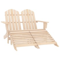 2-Sitzer Adirondack-Gartenbank mit Fußstütze Tannenholz Rot