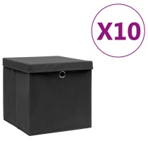 Storage Boxes with Covers 10 pcs 28x28x28 cm Yellow