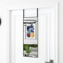 Türspiegel Schwarz 30x100 cm Glas und Aluminium