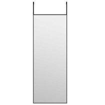 Türspiegel Schwarz 30x100 cm Glas und Aluminium