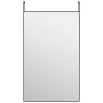 Türspiegel Schwarz 30x100 cm Glas und Aluminium