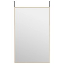 Türspiegel Schwarz 30x100 cm Glas und Aluminium