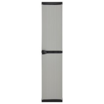 Garden Storage Cabinet with 3 Shelves Grey & Black 34x40x168 cm