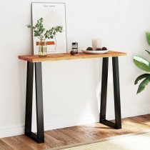 Console Table with Live Edge 140x40x80 cm Solid Wood Acacia