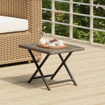 Folding Table Brown 45x35x32 cm Poly Rattan