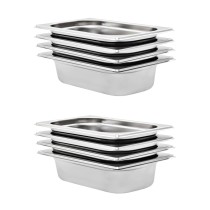 Gastronorm Containers 4 pcs GN 1/4 200 mm Stainless Steel