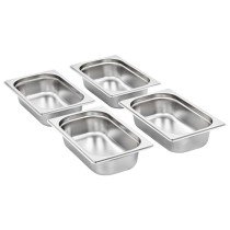 Gastronorm Containers 4 pcs GN 1/4 200 mm Stainless Steel