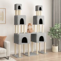 Cat Tree with Sisal Scratching Posts Cream 199 cm