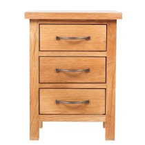 Nightstand with 3 Drawers 40x30x54 cm Solid Oak Wood