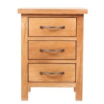 Nightstand with 3 Drawers 40x30x54 cm Solid Oak Wood