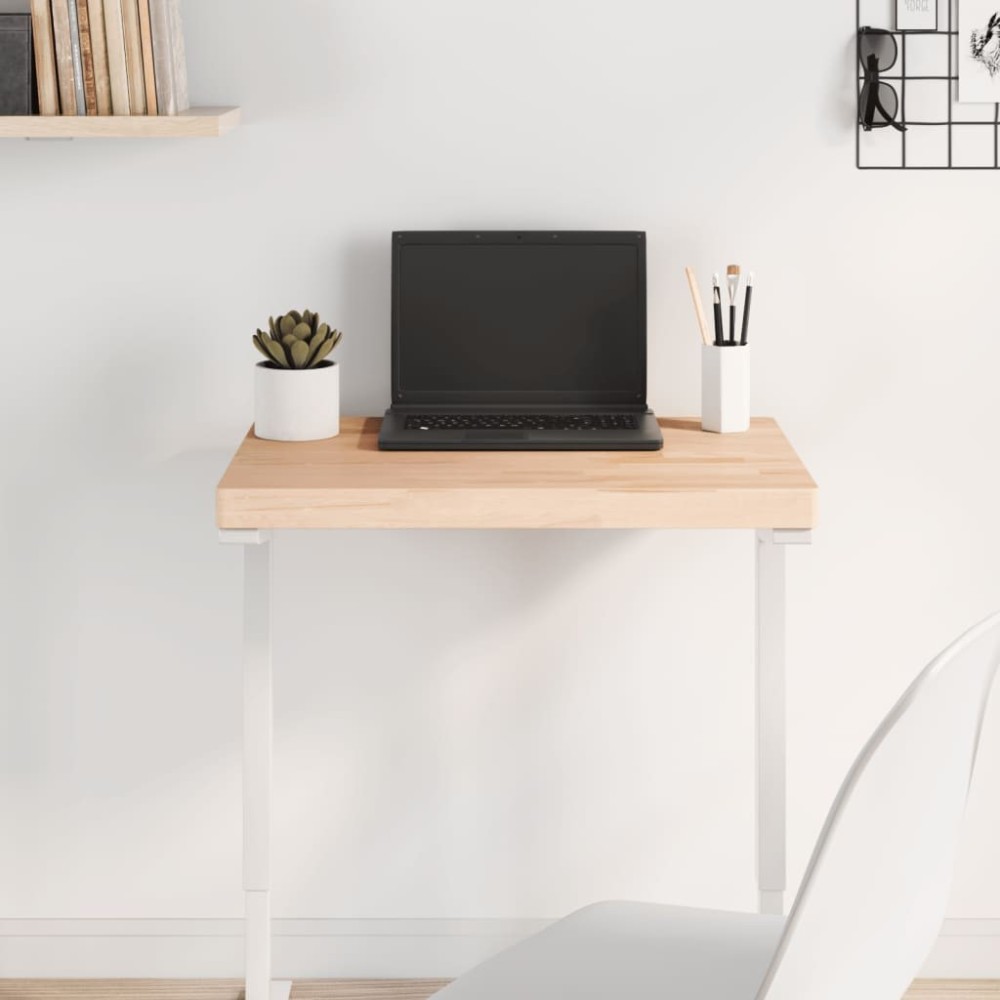 Table Top 80x40x2.5 cm Rectangular Solid Wood Beech