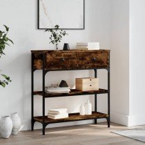 Console Table Brown Oak 72.5x25x75 cm Engineered Wood