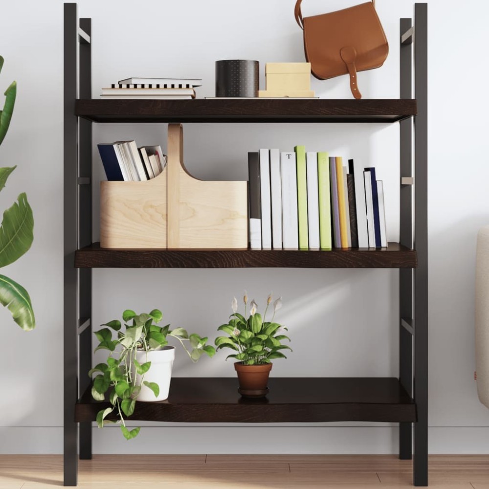 Wall Shelf Light Brown 200x50x(2-4) cm Treated Solid Wood Oak