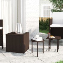 Side Tables 3 pcs Black Poly Rattan