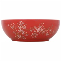 Countertop Basin White and Blue Round Î¦41x14 cm Ceramic