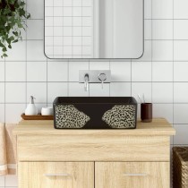 Countertop Basin Black and Brown Rectangular 46x35.5x13 cm Ceramic