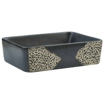 Countertop Basin Black and Brown Rectangular 46x35.5x13 cm Ceramic