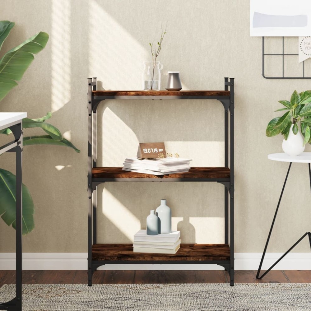 Bookcase 6-Tier Brown Oak 60x30x188 cm Engineered Wood