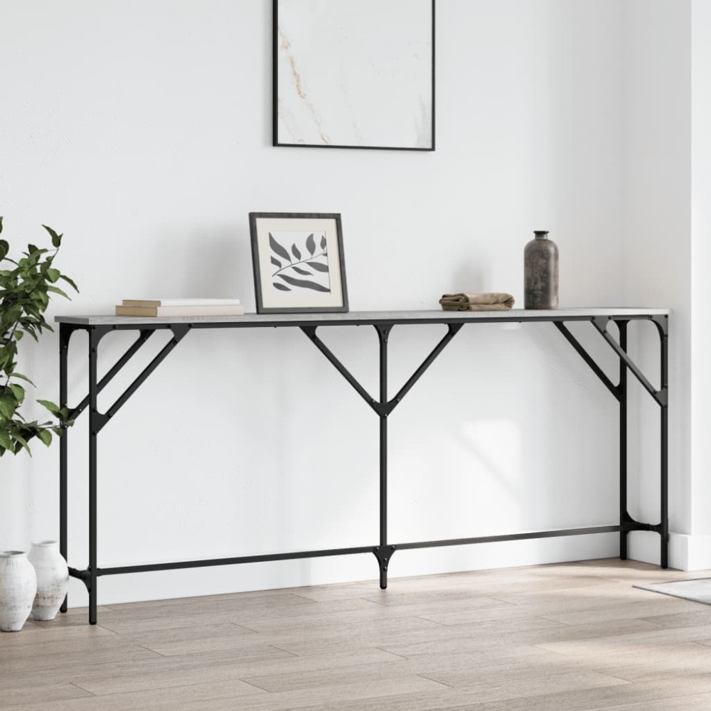 Console Table Grey Sonoma 200x29x75 cm Engineered Wood