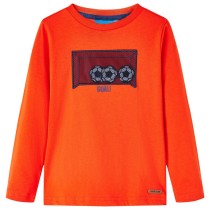 Kids' T-shirt with Long Sleeves Bright Orange 140