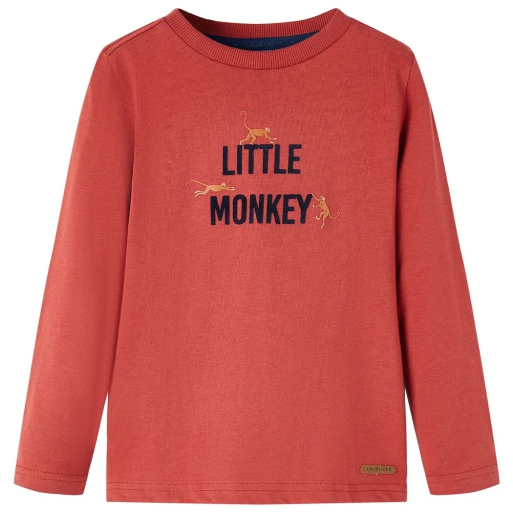 Kids' T-shirt with Long Sleeves Dark Khaki 128