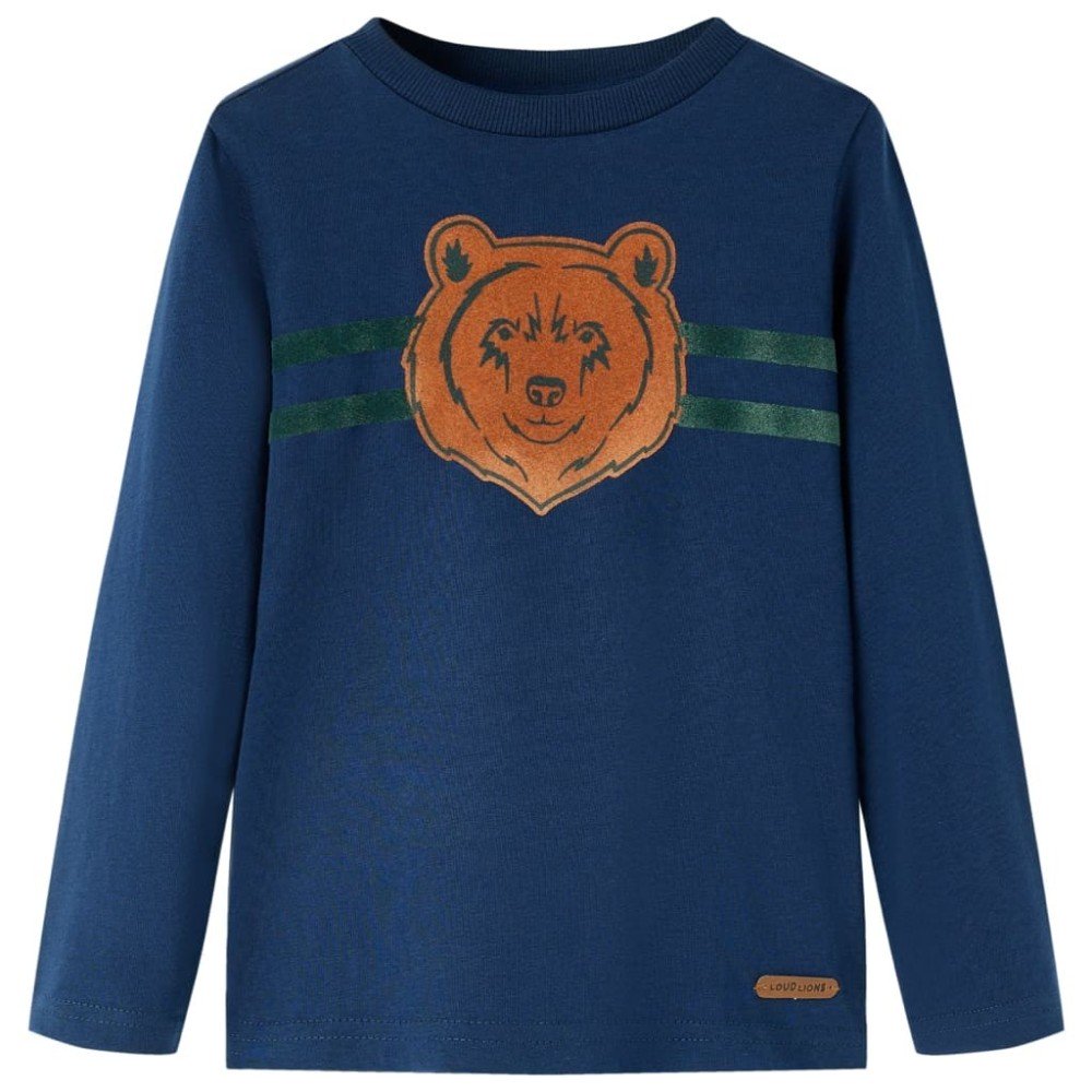 Kinder-Langarmshirt Marineblau 104