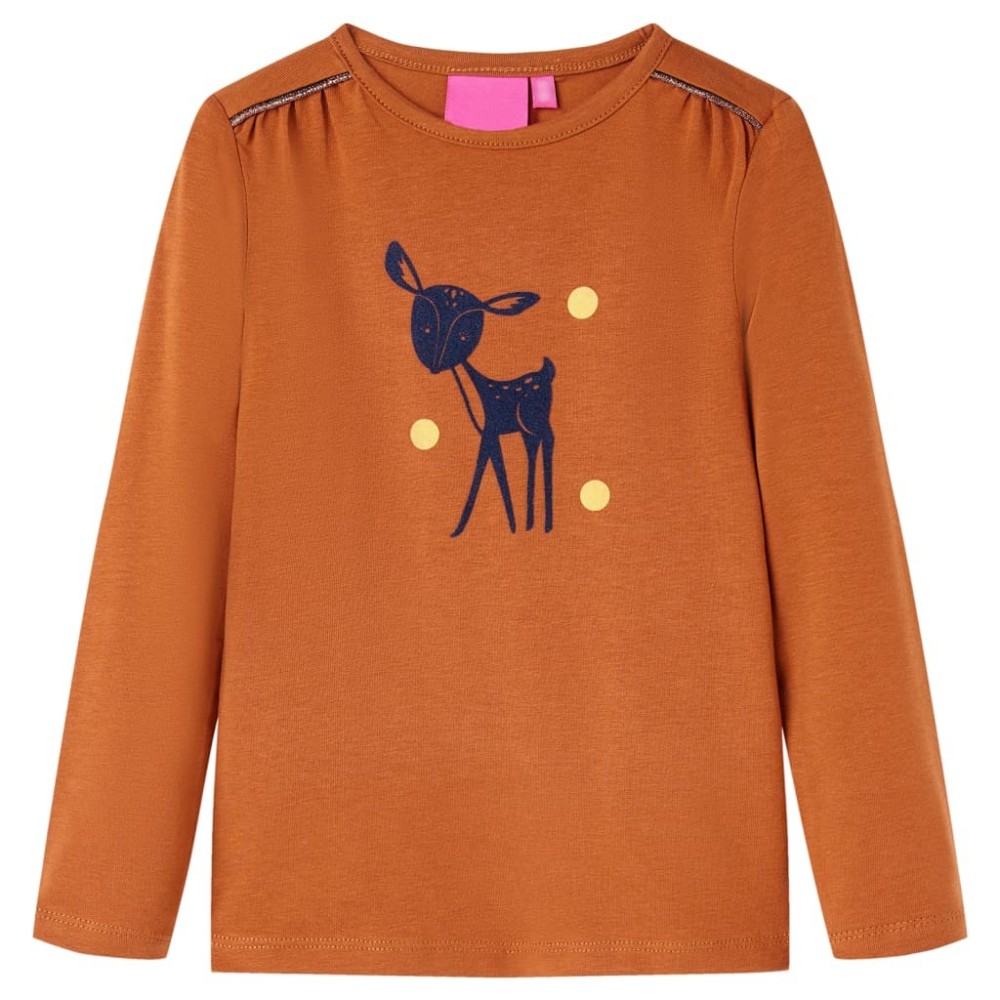 Kids' T-shirt with Long Sleeves Bright Pink 128