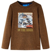 Kids' T-shirt with Long Sleeves Dark Green Melange 128