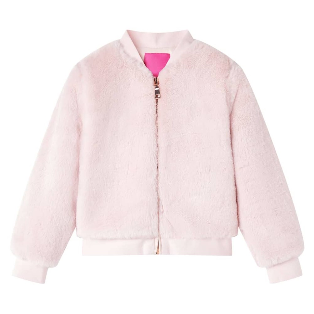 Kids' Jacket Faux Fur Soft Pink 140