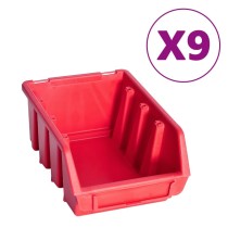 103 Piece Storage Bin Kit with Wall Panels Red and Black