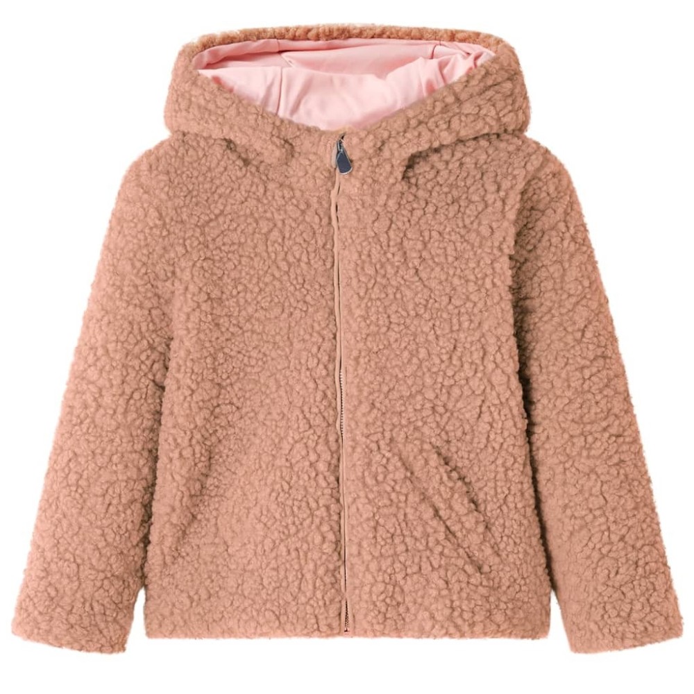 Kids' Hooded Jacket Teddy Faux Fur Mint Green 128