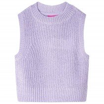 Kinder-Pulloverweste Gestrickt Helllila 104