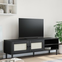 TV Cabinet SENJA Rattan Look Brown 158x40x49cm Solid Wood Pine