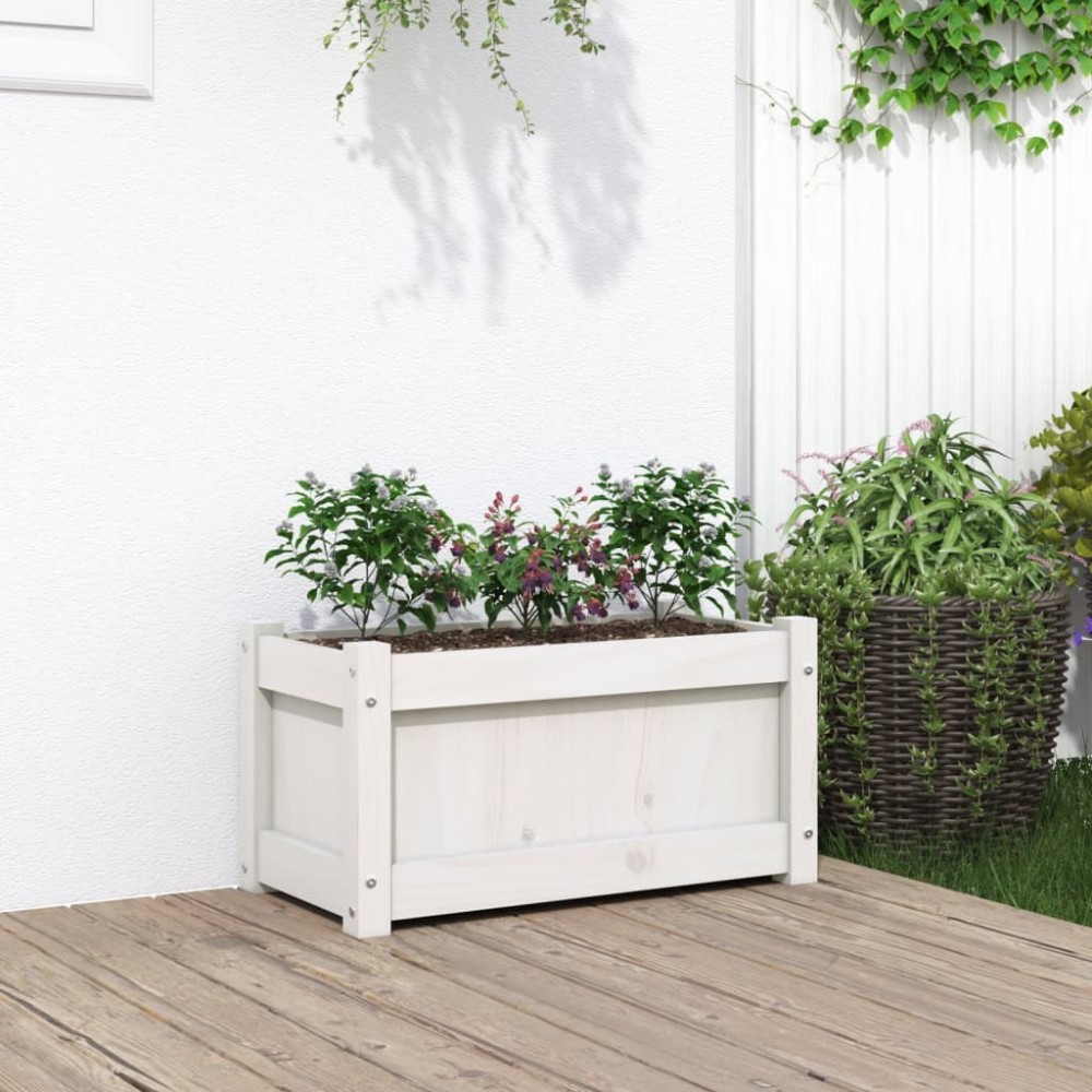 Garden Planters 2 pcs Wax Brown Solid Wood Pine