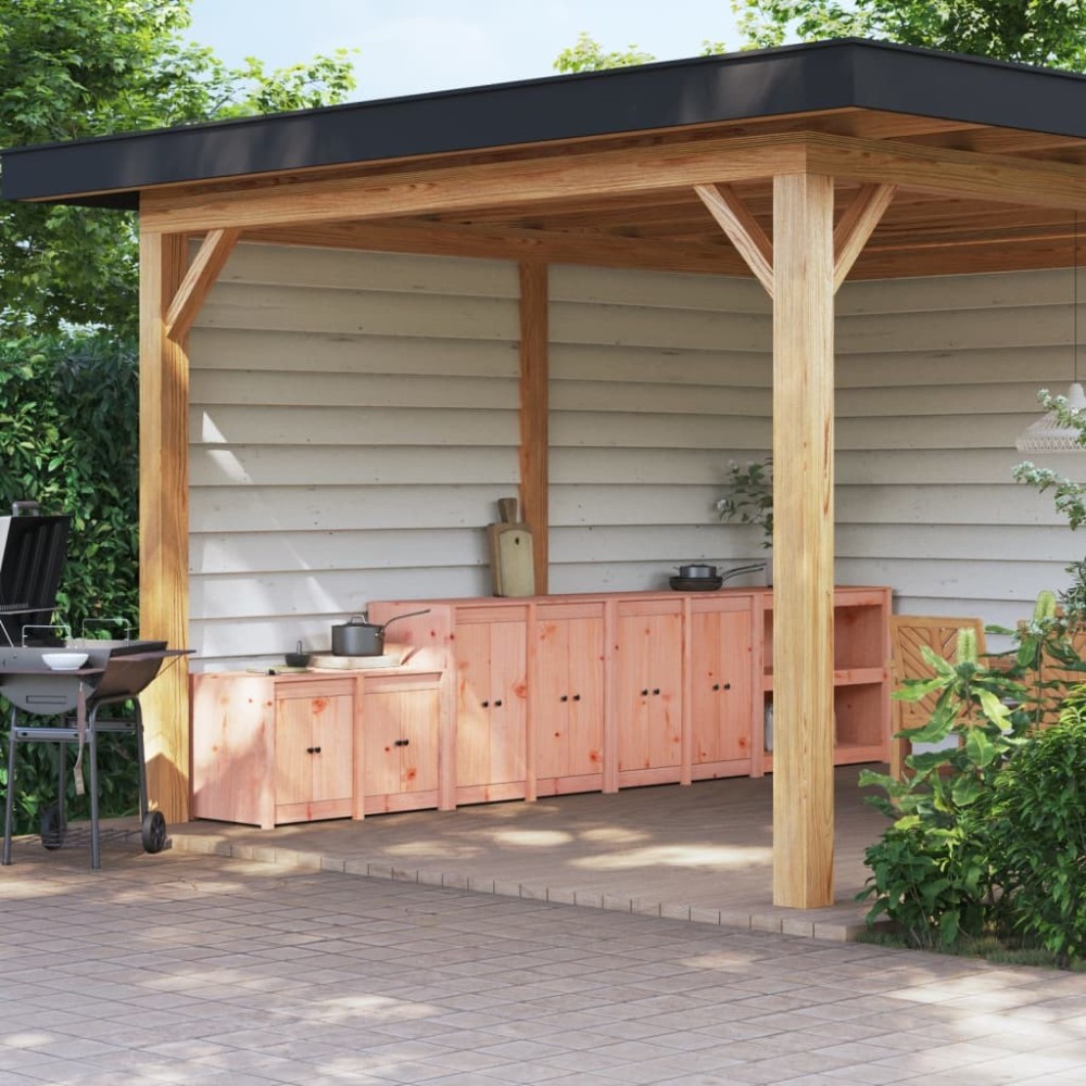 Outdoor Kitchen Cabinets 3 pcs Solid Wood Pine