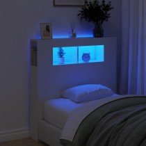 LED-Kopfteil Betongrau 100x18,5x103,5 cm Holzwerkstoff