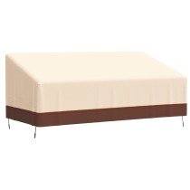 2-Seater Bench Cover Beige 132x71x56/81 cm 600D Oxford