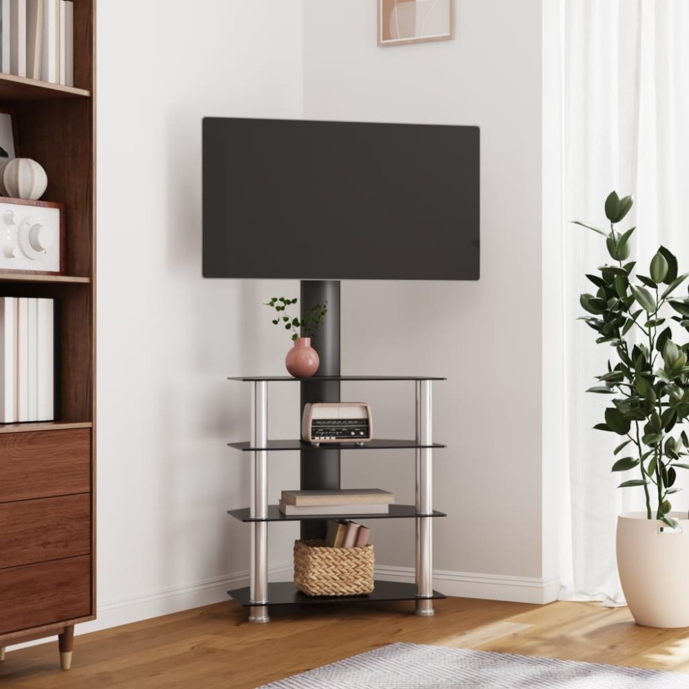 Corner TV Stand 3-Tiers for 32-70 Inch Black