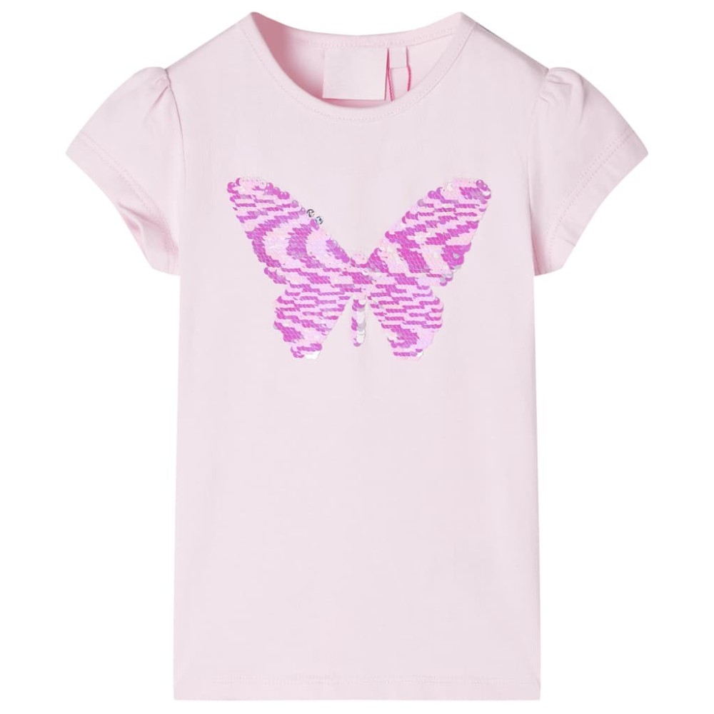 Kinder-T-Shirt mit Flügelärmeln Zartrosa 128