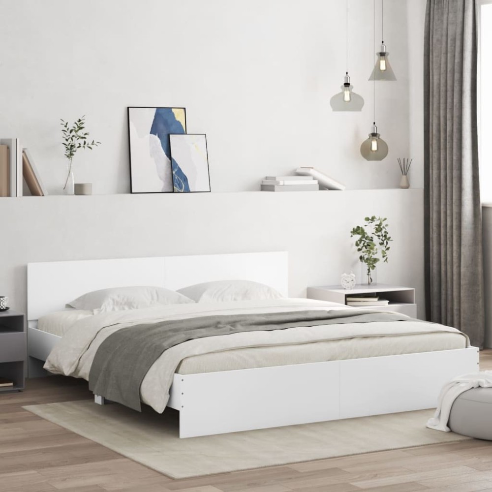 Bed Frame with Headboard Brown Oak 75x190 cm Small Single Engineered wood