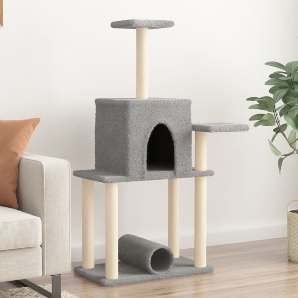 Cat Tree with Sisal Scratching Posts Dark Grey 122 cm