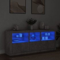 Sideboard with LED Lights Brown Oak 162x37x67 cm