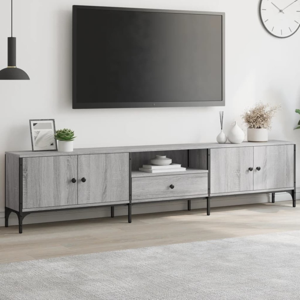 TV-Schrank mit Schublade Räuchereiche 200x25x44cm Holzwerkstoff