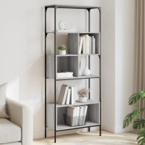 Bookcase 5-Tier Black 76x33x188.5 cm Engineered Wood