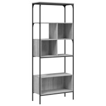 Bookcase 5-Tier Black 76x33x188.5 cm Engineered Wood